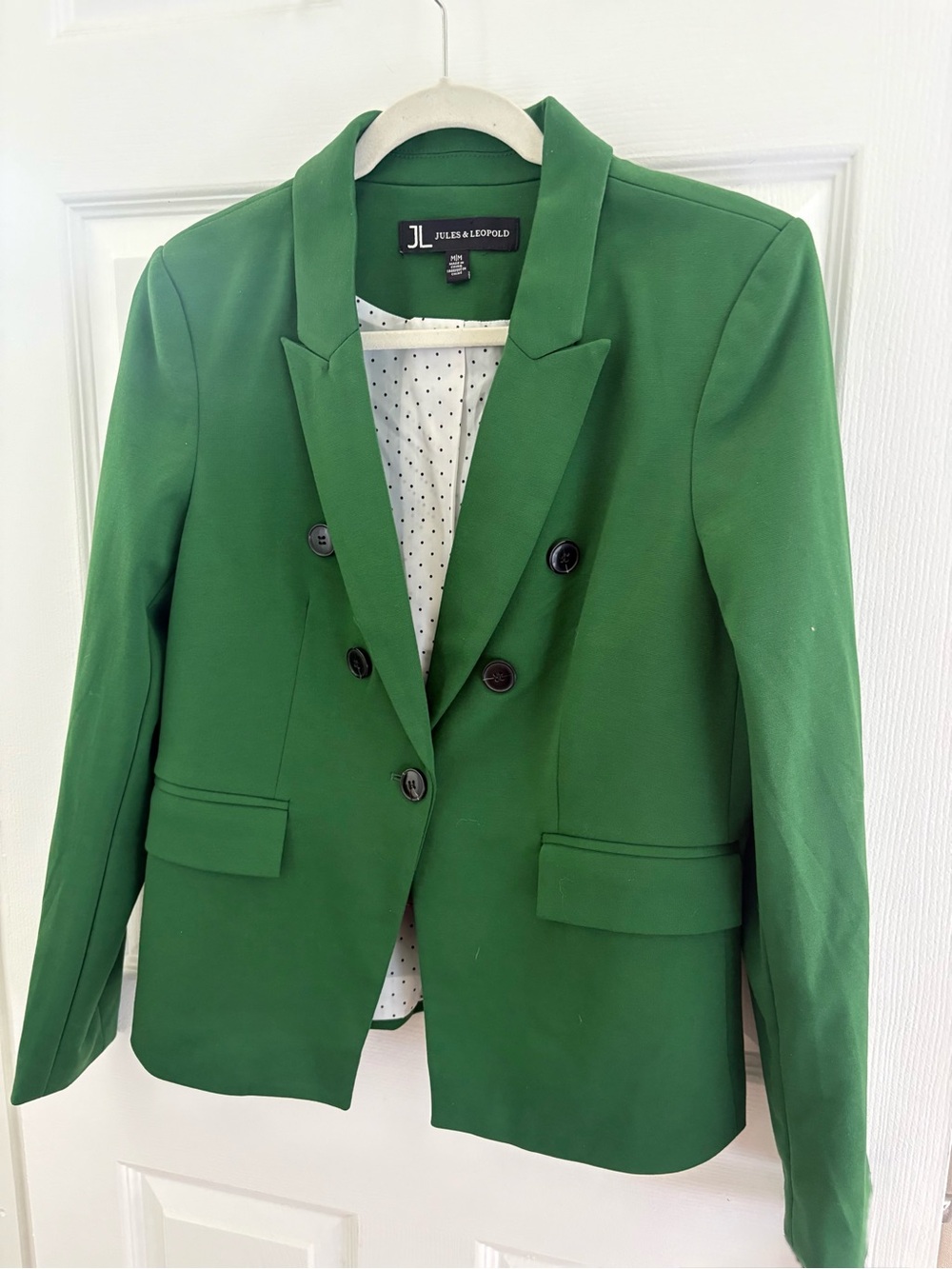 Jules & Leopold Emerald Green Double-Breasted Blazer